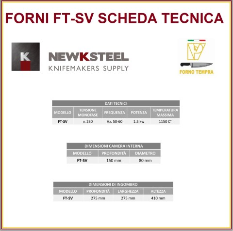SCHEDA TECNICA FORNO FT-SV2